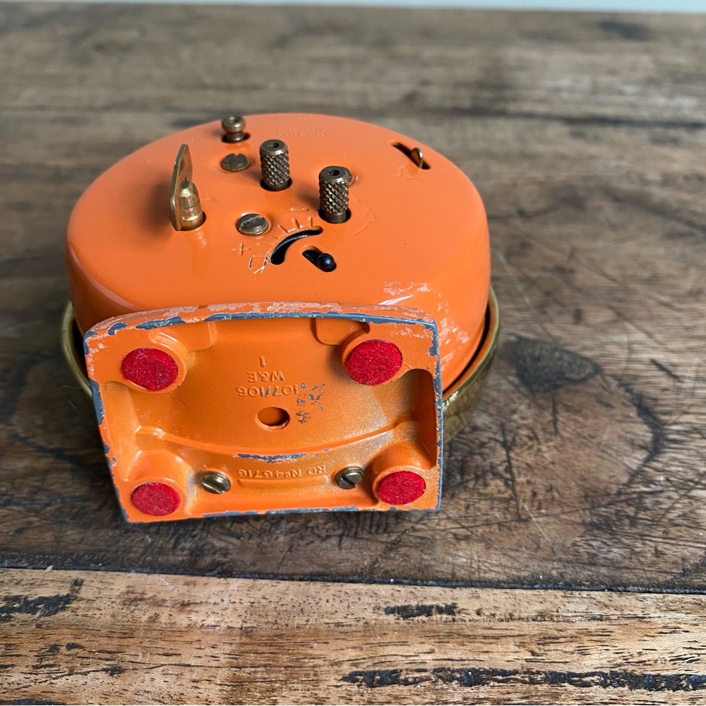 Vintage Westclox Baby Ben Alarm Clock Orange 1960s Scotland - Picture 5 of 5